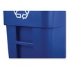 Rubbermaid Commercial Waste Receptacles, Outdoor Recycling Bin, Blue, Plastic FG9W2773BLUE